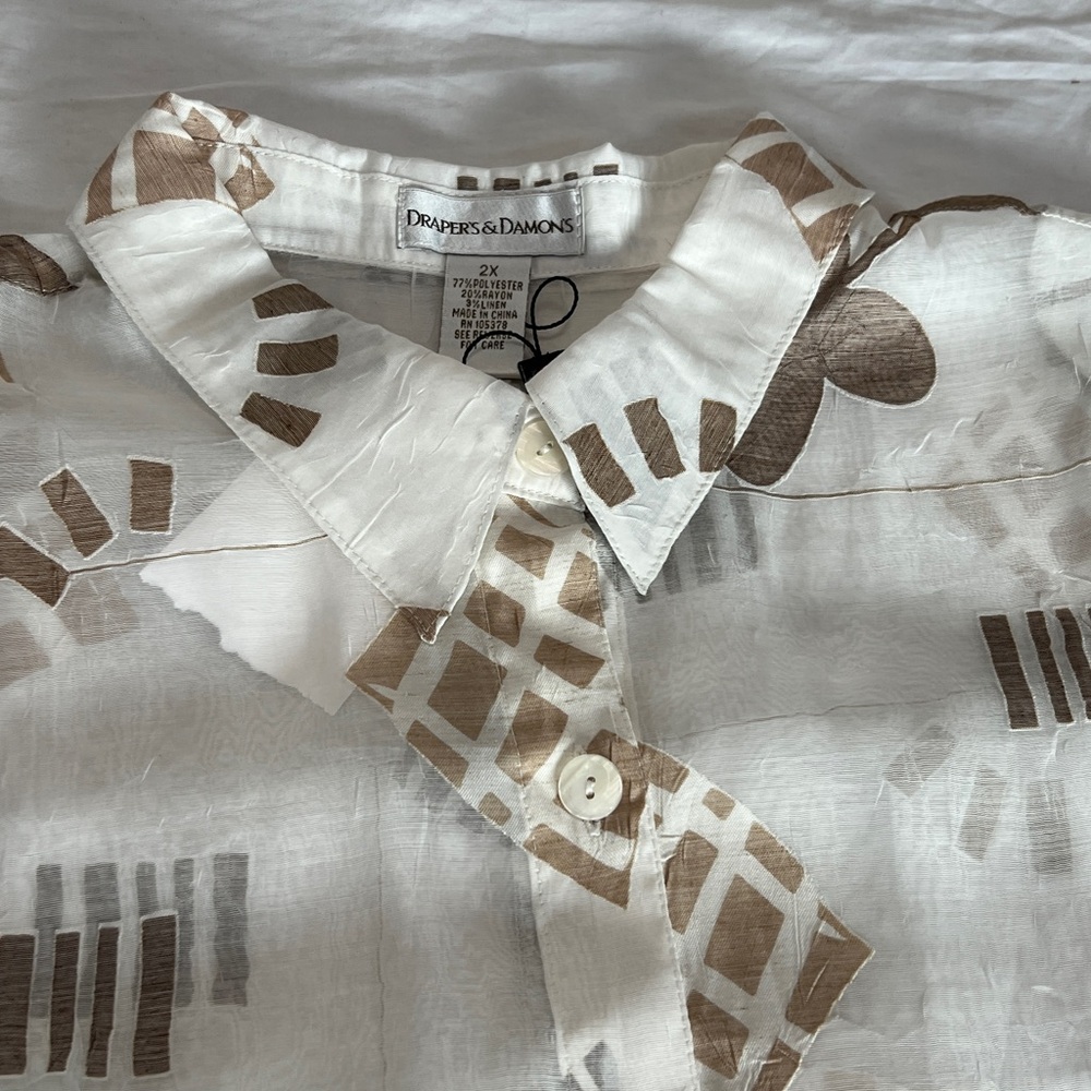 Leaf Print Button Down Shirt - image 2